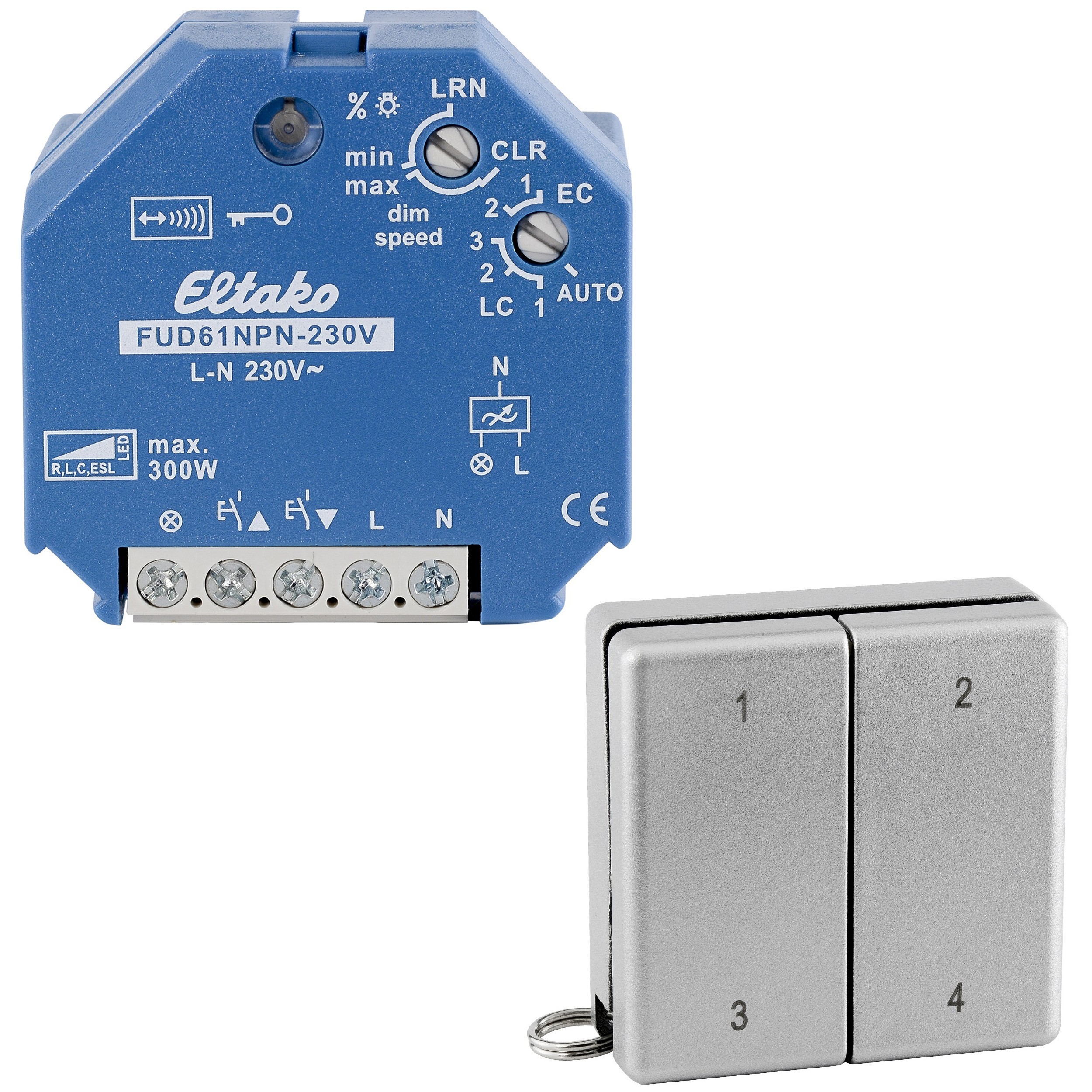 FunkDimmer für dimmbare LED, Eltako FUD61NPN230V inkl. Handsender