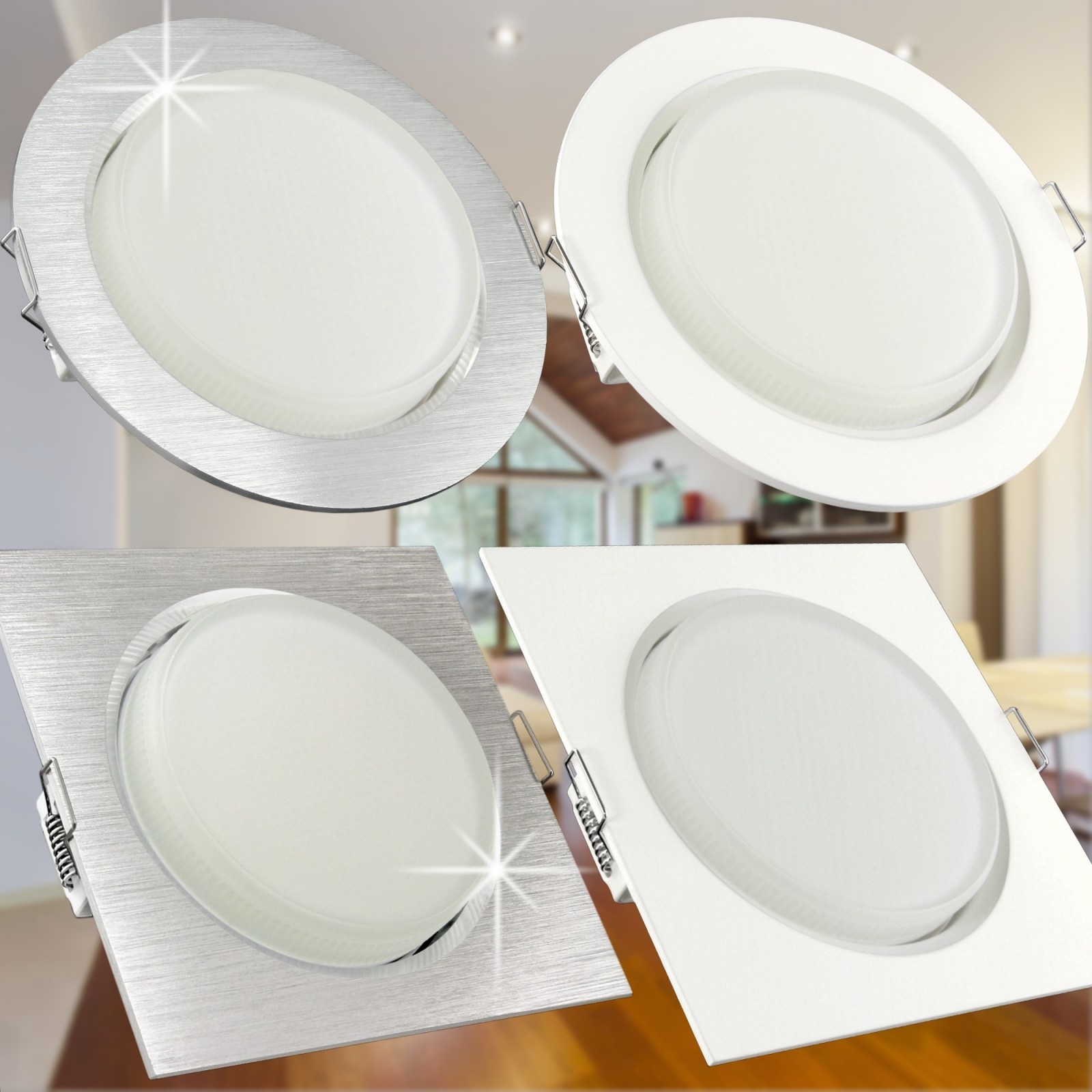 Rx 3 rx 4 led einbauleuchten einbaustrahler aluweiße varianten sets mit 30smd leds warm oder tageslichtneutral weiß
